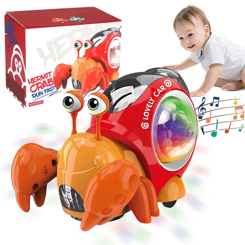 용 게 걷기 장난감, 음악 춤추는 은둔자 게 달팽이 움직이는 장난감, LED 인터랙티브 교육 장난감, 어린이 선물